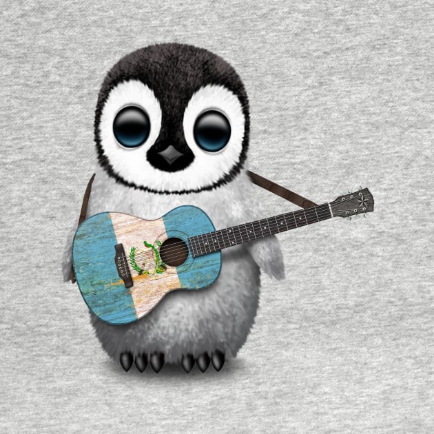 Baby Penguin Playing Guatemalan Flag Guitar by jeffbartels